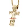 Gold Russian Orthodox St Saint Benedict Crucifix Cross Pendant Necklace Gift