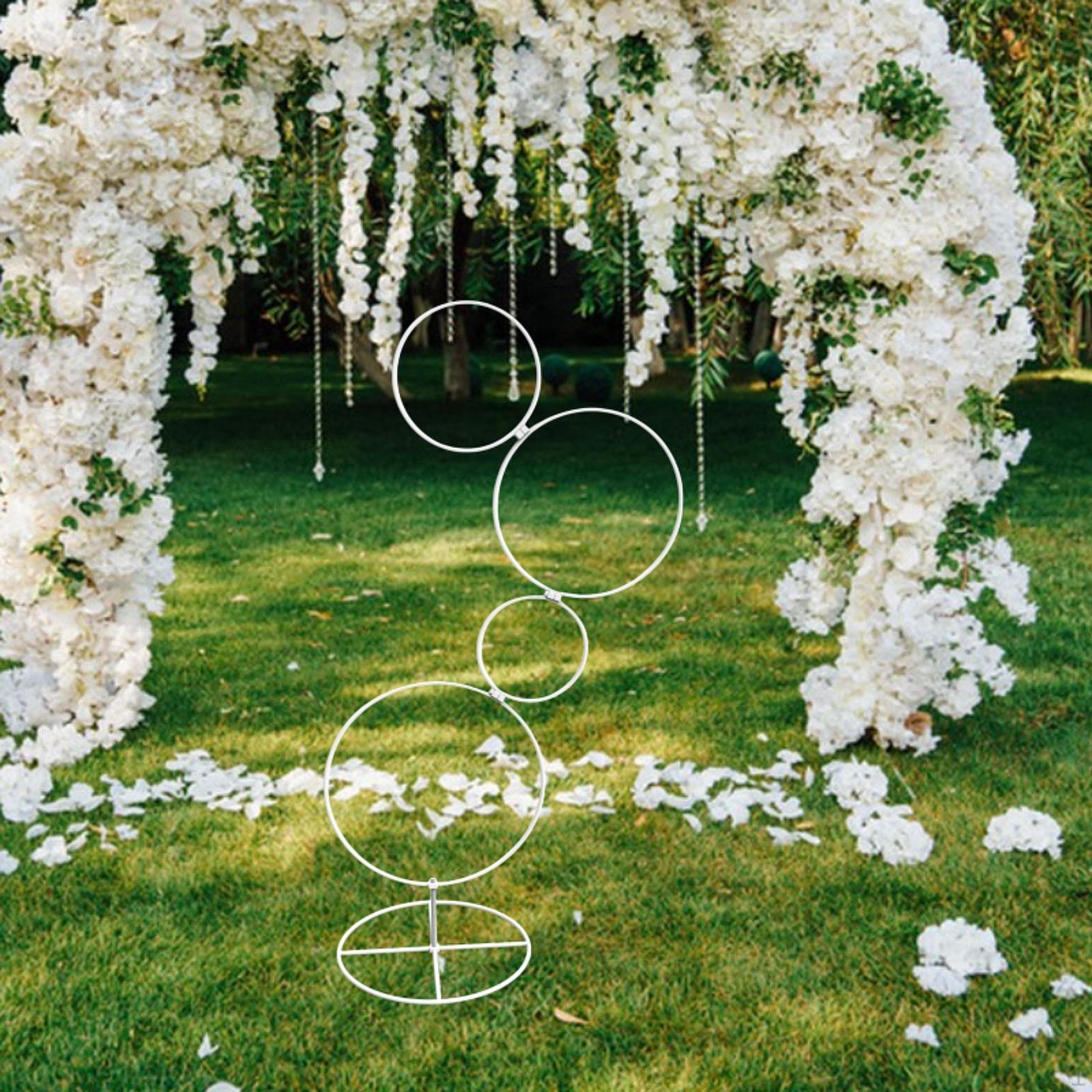 

Подставка для цветов, круглая стойка для фона, металлический декор для прохода, композиция из цветов для вечеринок белый