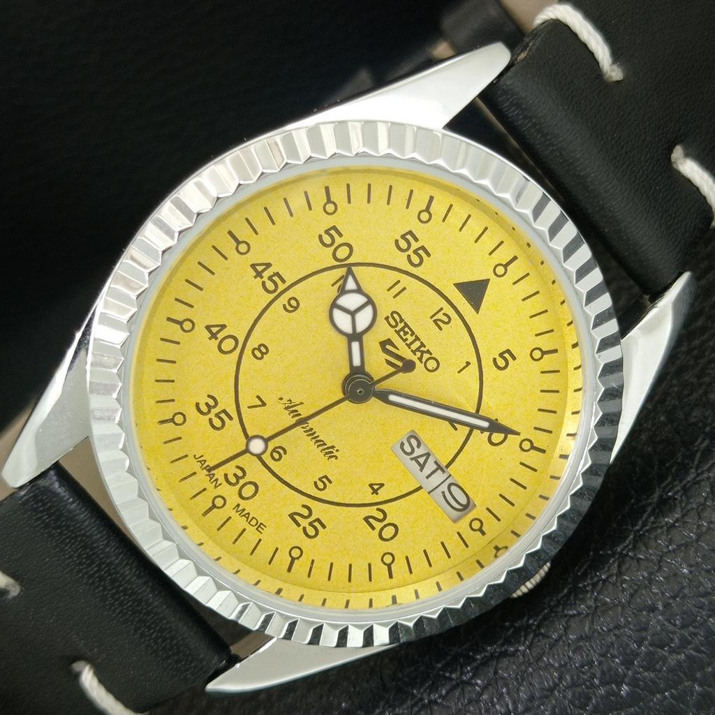 

AUTOMATIC VINTAGE REFURBISHED SEIKO 5 6309A JAPAN MENS YELLOW WATCH a442976-1