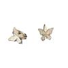 Micro Inlaid Butterfly Earrings Fairy Ear Buckle Inlaid Zirconia Commuting with Ins Wind Small Studs Long-Lasting Color Office Versatile Daily Wear