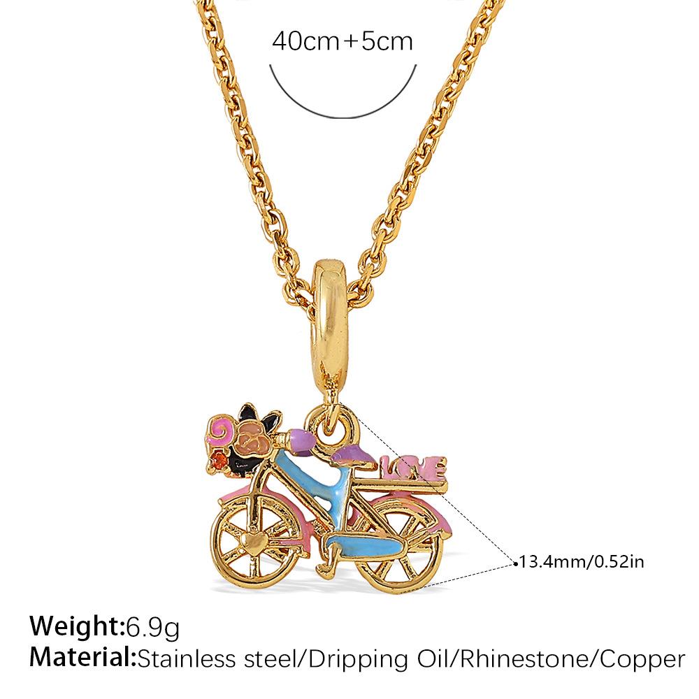 Retro Style Dripping Oil DIY Girl Fox Pendant Necklace Cute Versatile Heavy Industry Design Jewelry Woman