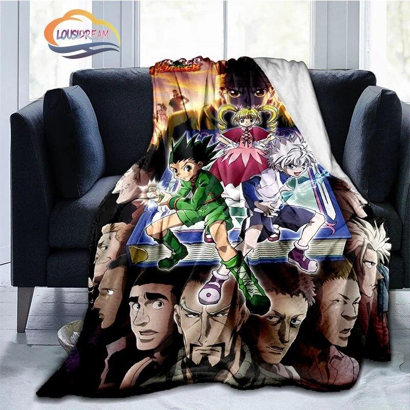Trendy Japanese Anime Hunter x  Flannel Blanket3D Printed Coverlet Travel Camping for Adults and children Cashmere blanket