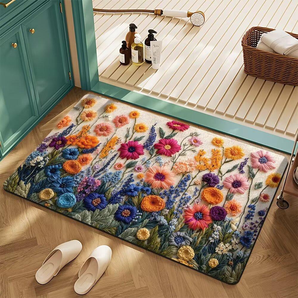 Threedimensional New Diatom Bathroom Mud Absorbent Floor Mat Toilet Antislip Mat Home Kitchen Toilet Entrance Door Mat