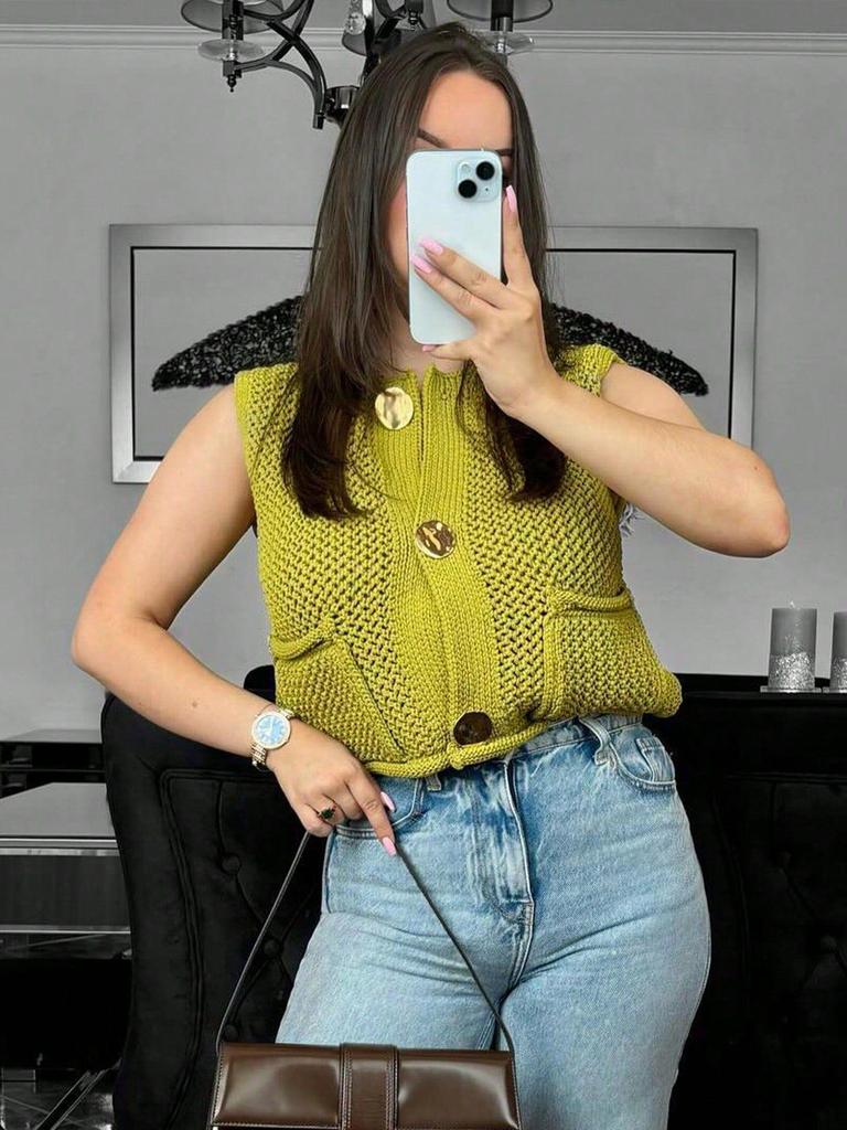 European & American Women's Hollow-out Sweater Vest - Autumn/Winter Street Style Fashion