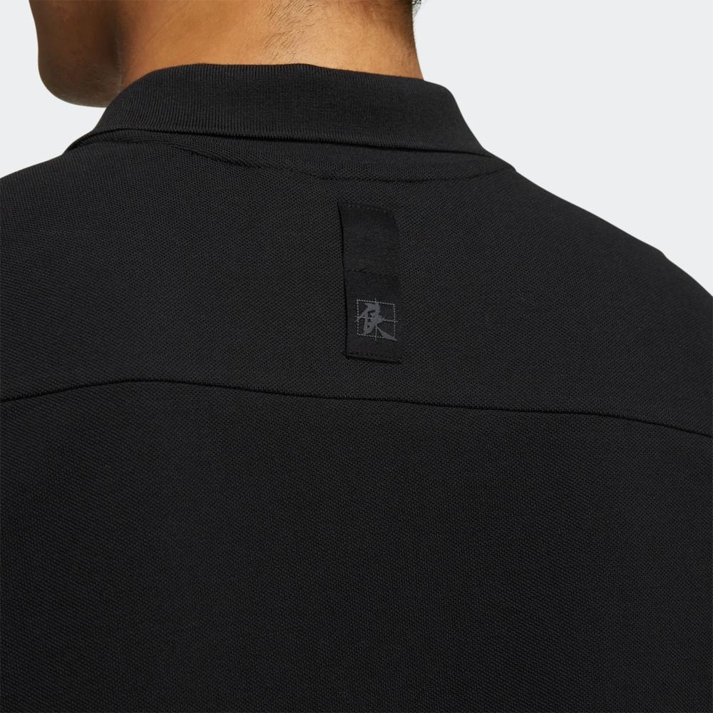 Adidas Pure Color Casual Mini-Logo Print Short Sleeve Polo Shirt Men Tops Black HM2952