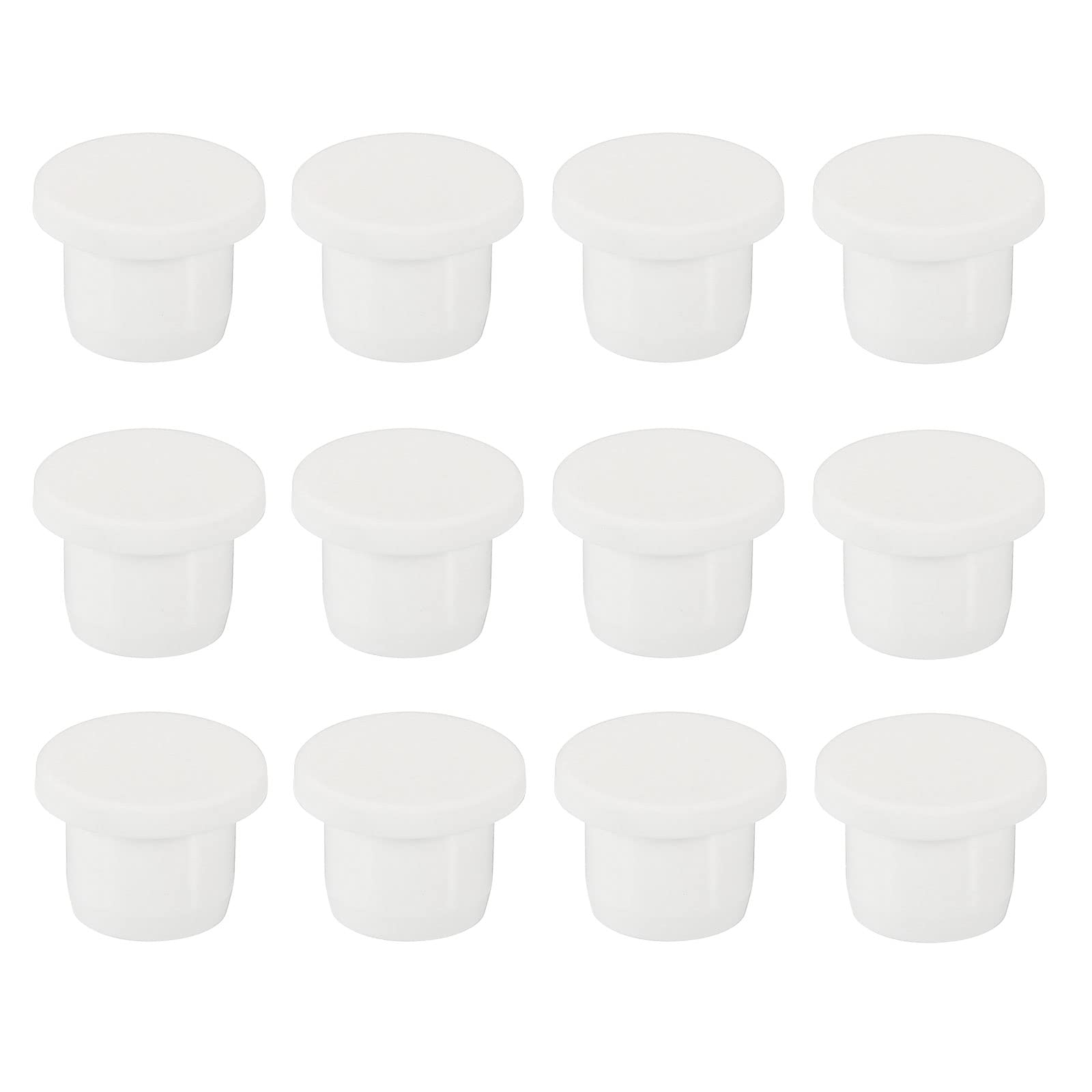 uxcell Силиконовая резиновая заглушка для отверстия Белая Мягкая Гибкая Заглушка Размер отверстия 12-13 мм 12 шт.