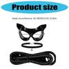 Máscara Facial de Gato Set de Collar con Cascabeles Látigo, Accesorios de Disfraces de Gato Negro para Mujeres Niñas Fiesta de Halloween Disfraces Cosplay