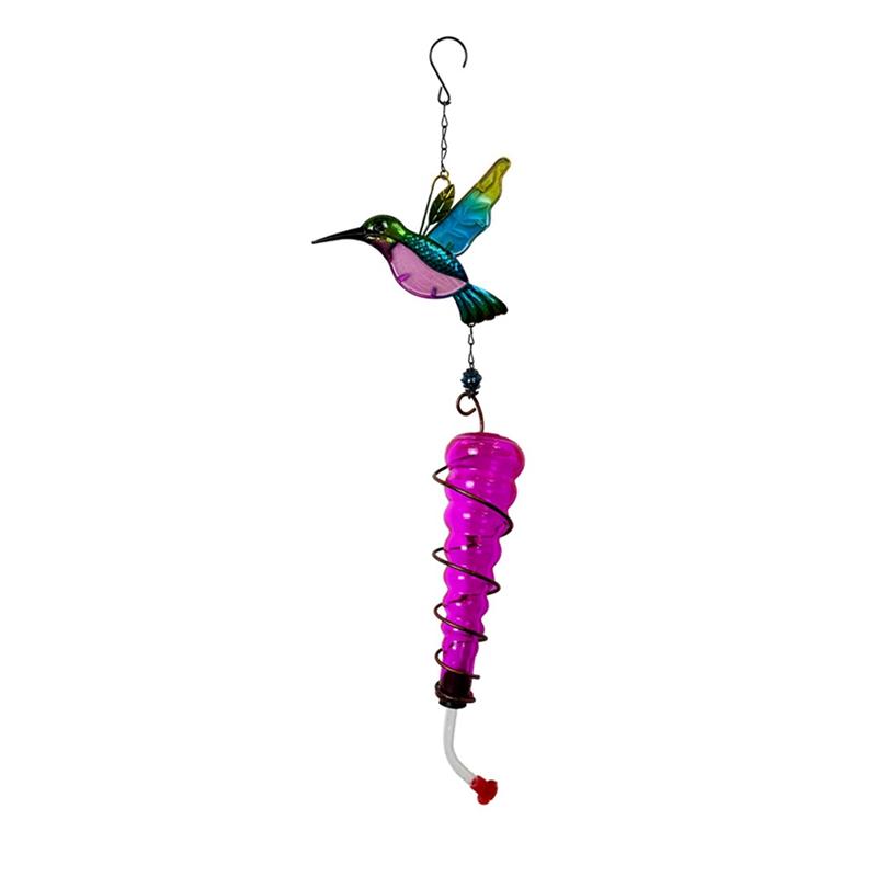 M-Modern-Metal Glass Bird Feeder External Hanging Glass Crafts Water Feeder Hanging Bird Feeder Ornaments