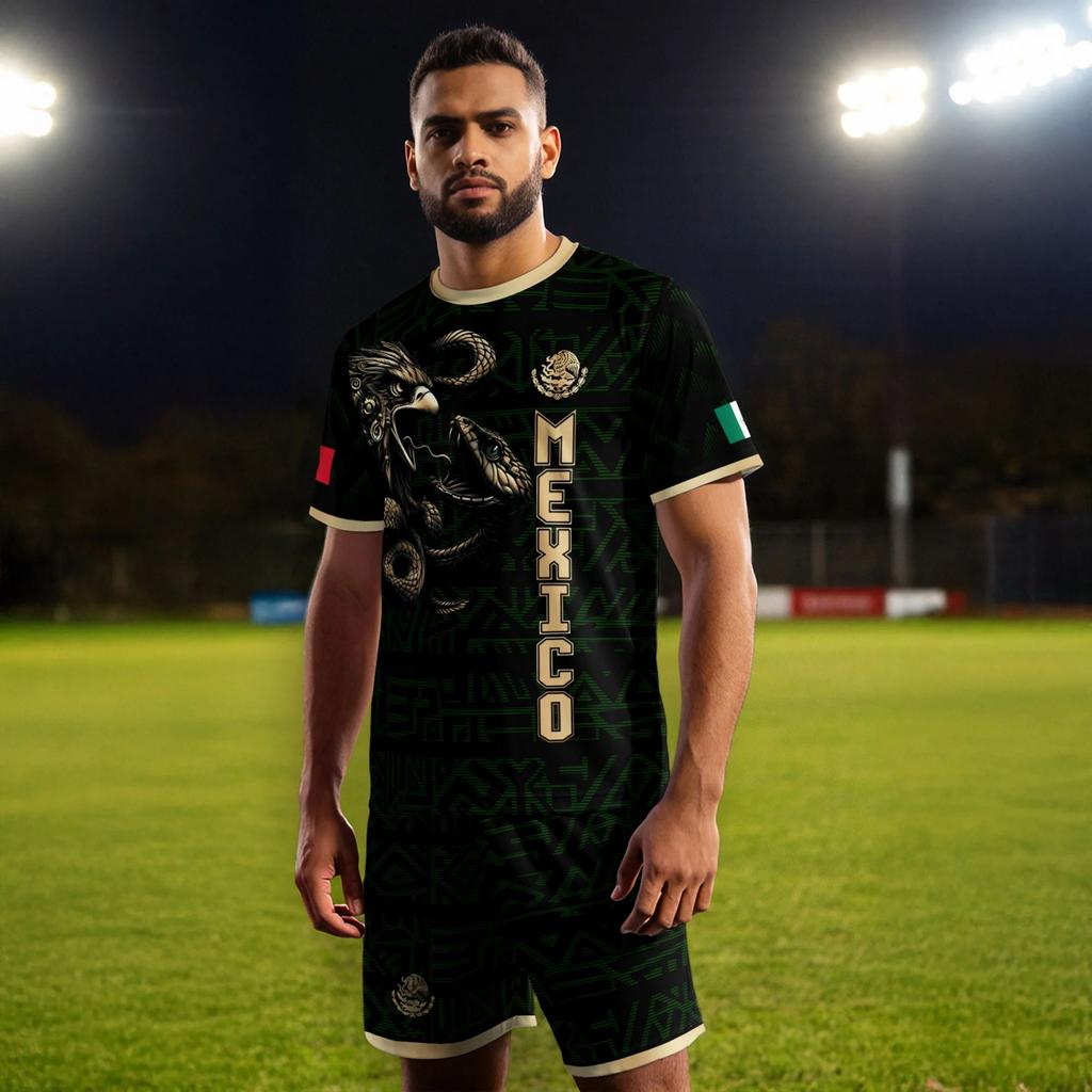 Men's Casual Short Sleeve T-Shirt Mexico Themed Graphic Print Lightweight Breathable Athletic Top