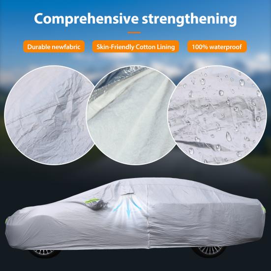 Autoabdeckung, Wasserdichte Ganzjahres-Autoabdeckung, Auto-Schneeabdeckung für 2010-2025 Camry LE/Corolla LE/für Benz E-Klasse, mit Belüftungslöchern, Enthält