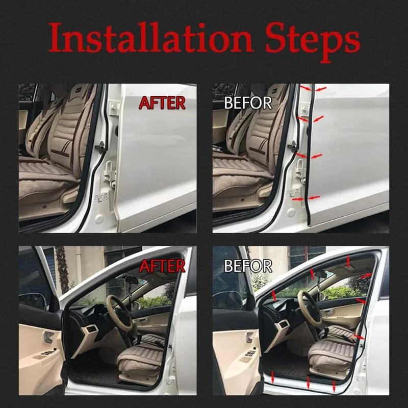 5 Meters Car Door Seal Strips Sticker B Shape Weatherstrip Rubber Seals Sound Insulation Sealing For Door Trunk Rubber Strip