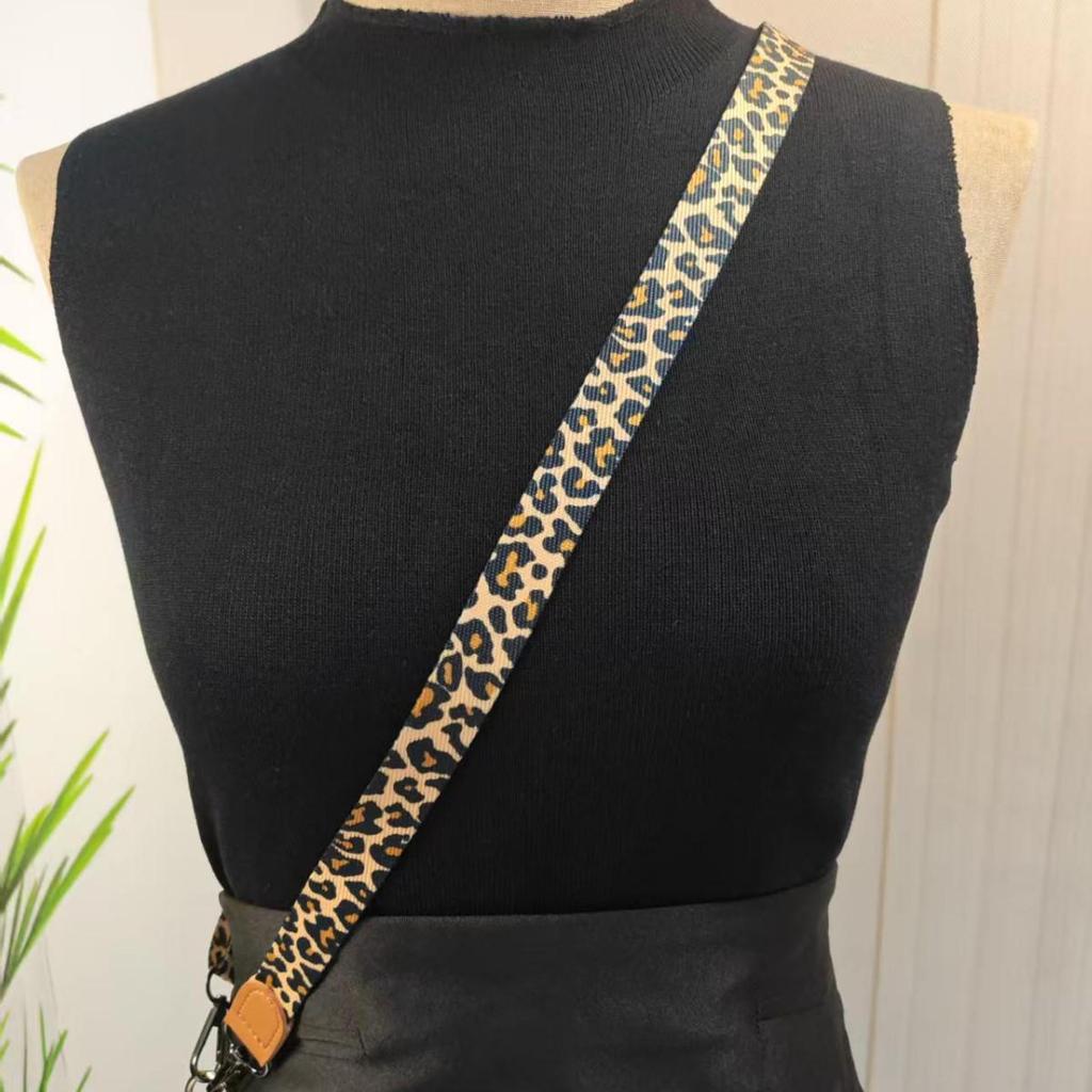 Leopard Print Crossbody Phone Lanyard with Adjustable Retractable Wide Strap