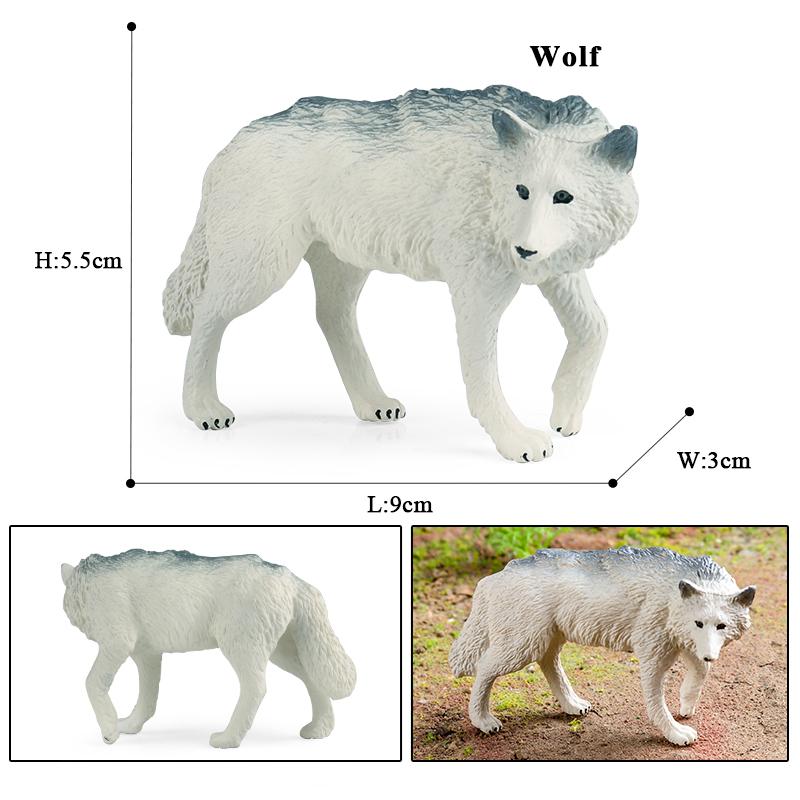 Oenux Wild Beast Animals Small Gray Wolf Maned Wolf Baby Wolves Simulation Model Action Figures Collection PVC Gift Kid Toy Gift