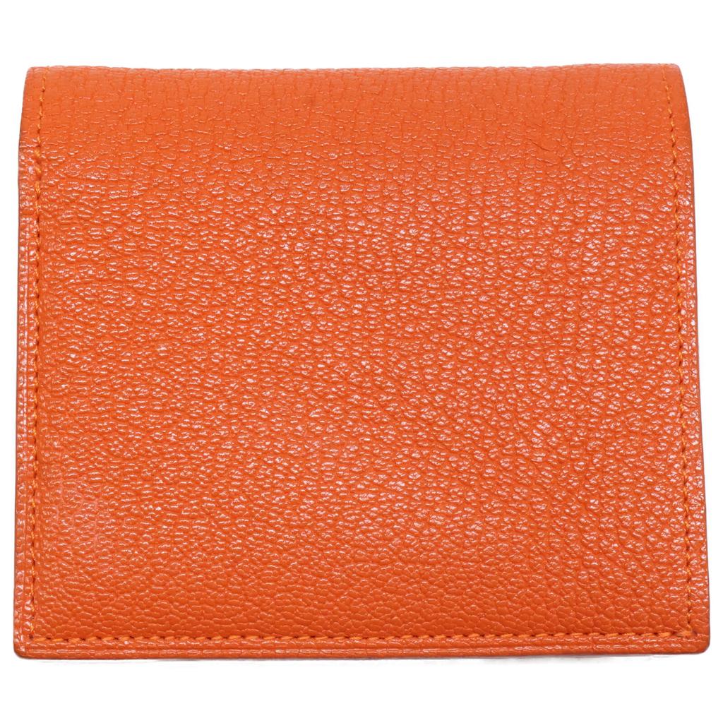 FUJITAKA [Excellent Condition] 677604 Chevre Full Leather Bifold Wallet Bifold Wallet with Coin Pocket OrangeUsed
