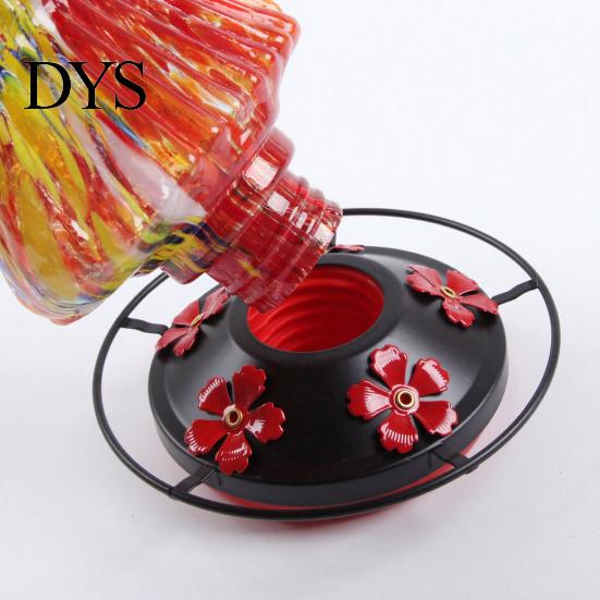 Outdoor Garden Decor for Bird Watchers Stained Glass Hummingbird Feeder, Christmas Tree Shaped Colorful Feeder Yard Hanging Waterer Patio Decoration