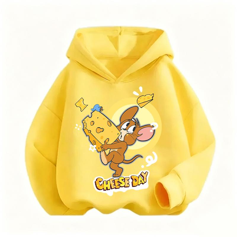 2026 Autumn Boys Girls Hoodies Cartoon Print Children's Tom Jerry Autumn Winter Long Sleeve Sweatshirt Cute Girls Hoodies