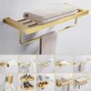 Space Gold Brushed Aluminum Towel Rack Bathroom Wall Bathroom Hardware Rack Towel Storage Holder Mounted Towel Pendant