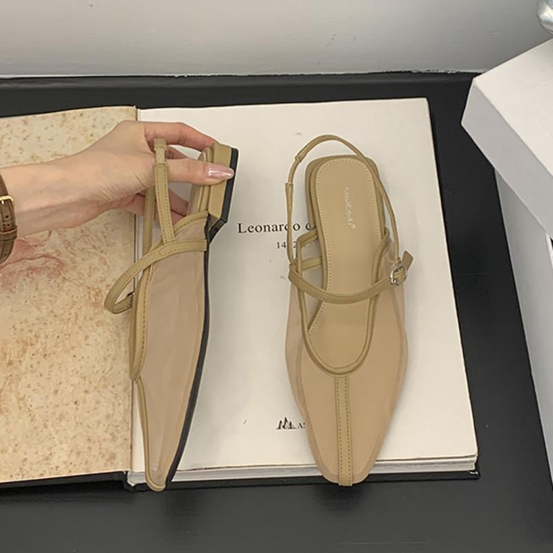 Fashion Bailamos Summer New Women Sandals Slip On Mules Shoes Fashion Weave Ladies Dress Shoes Low Heel Outdoor Casual Slipper