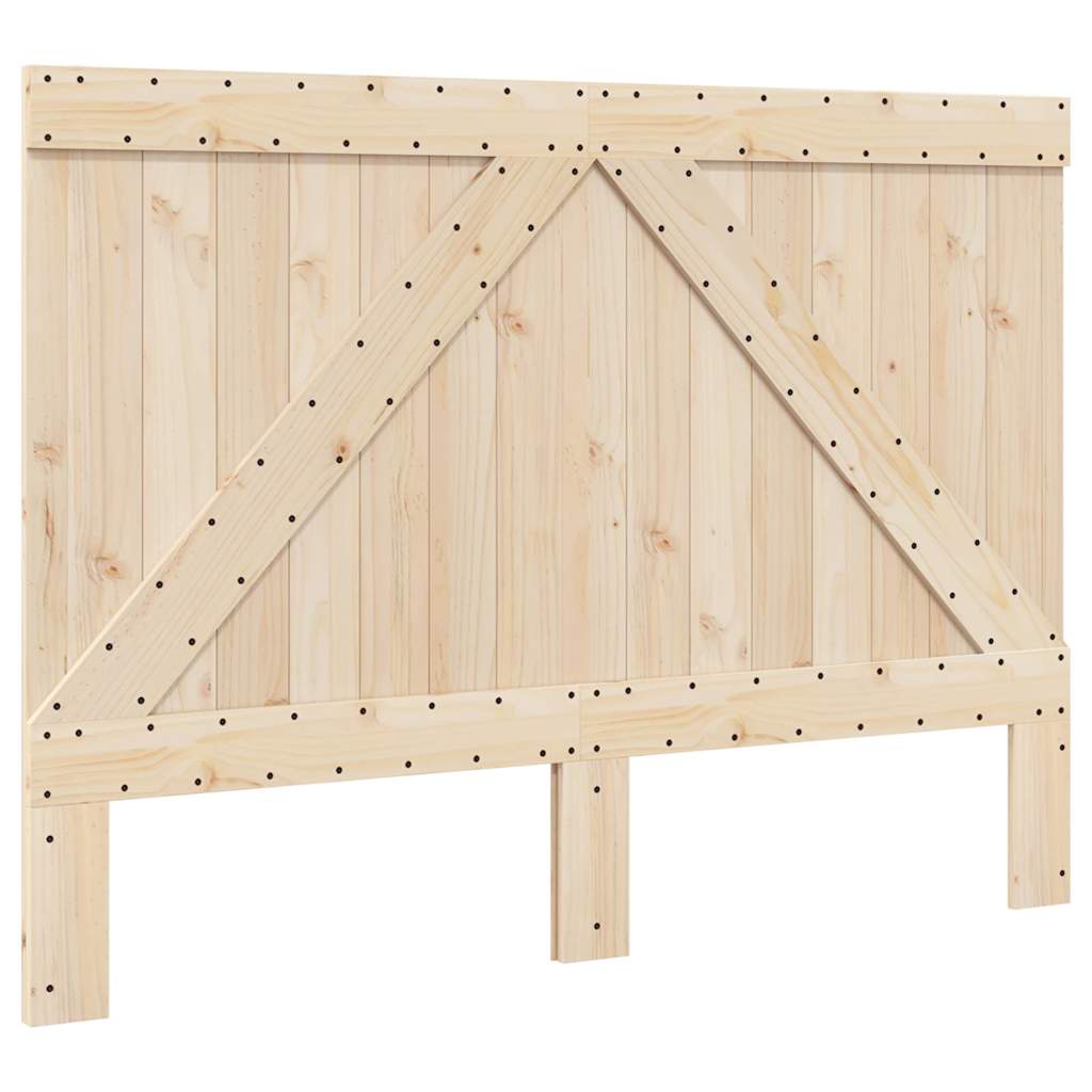 Solid Wood Bed with Headboard Grey 140x200 Cm Pine