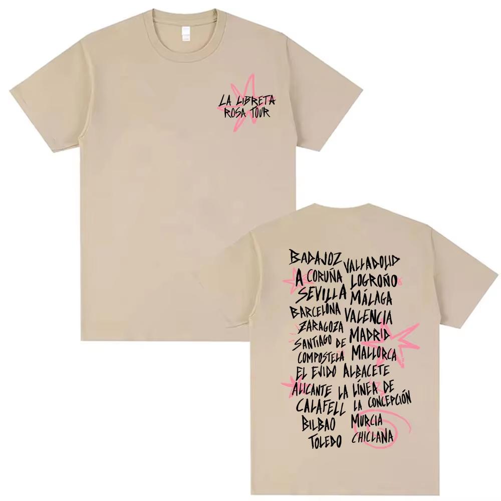 Chiara Oliver La Libreta Rosa Tour 2026 Springsummer Print T Shirt Men Women Clothing Fashion Aesthetic Casual pure Cotton Top