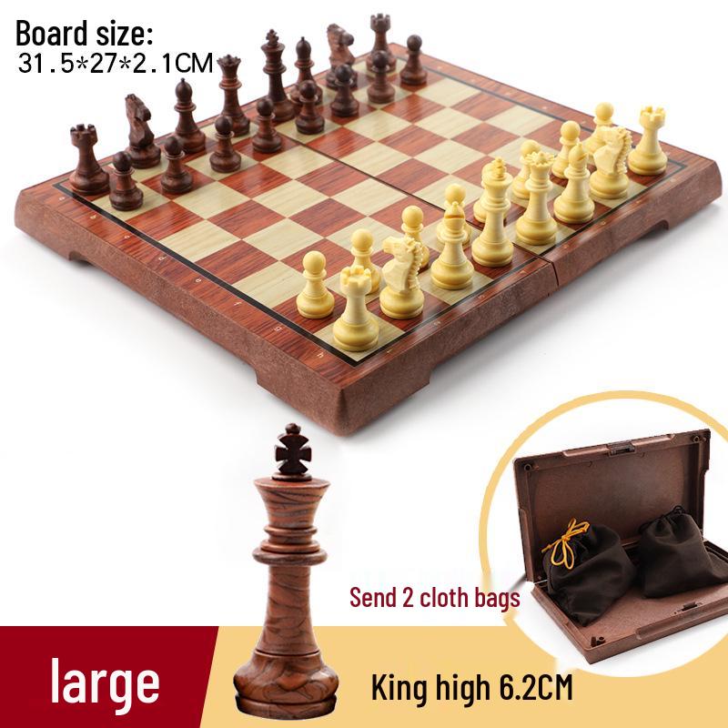 UB Magnetic Chess Set - Folding Chessboard for Beginners (Large & Medium Sizes)
