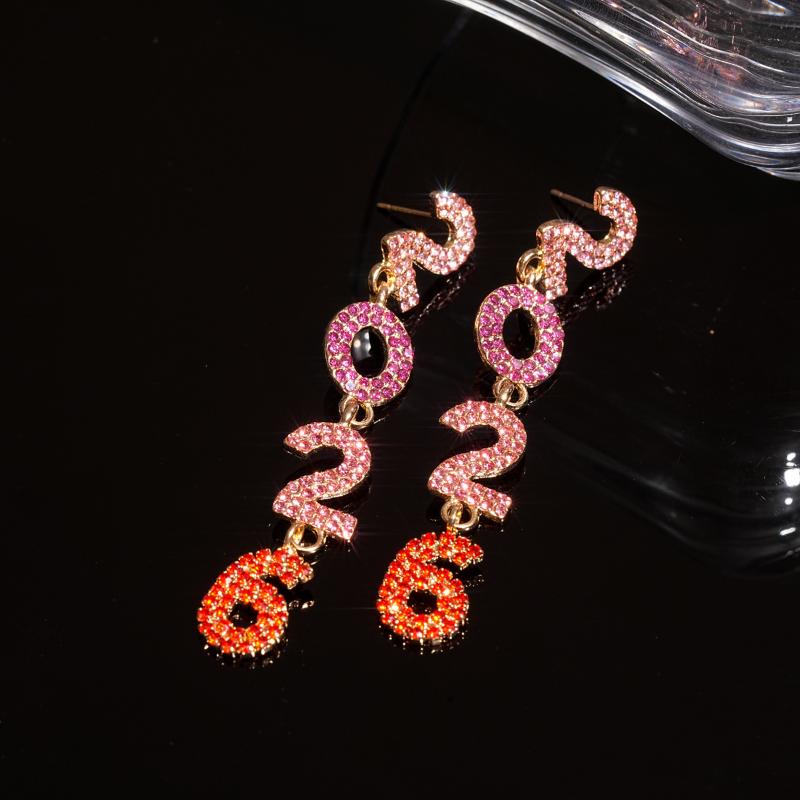 Sparkling Long Pendant Earrings Elegant 2026 Earrings New Year Earrings Jewelry For Special Events Christmas Party Anniversary