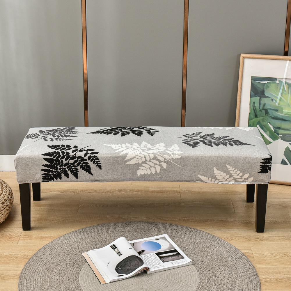Bench Cover Stretch Spandex Piano Stool Cover Long Ottoman Cover Solid Color Changing Shoes Chair Slipcover Home Decor
