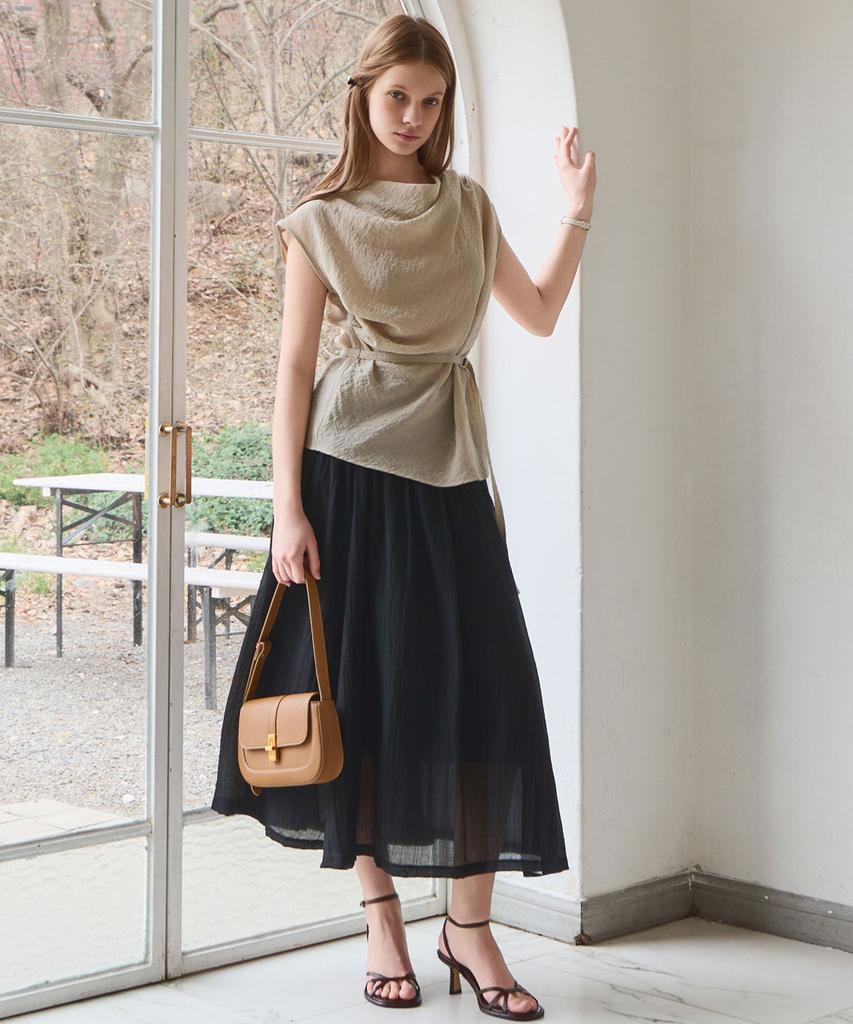 Slow Lolly Air Flow Long Skirt_2 Colors