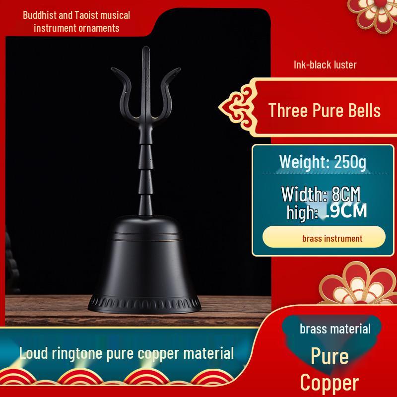 

Xianci Brass Hand Bell: Pure Copper Feng Shui Vajra for Taoist and Buddhist Rituals