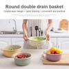 Fresh Vegetable Wash & Drainer Basket Storage Basket Double Layer Drain Basket  Kitchen Tools