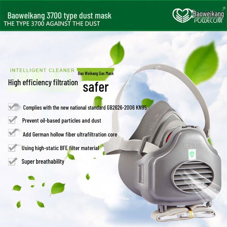 BaoWeiKang 3700 Dust Mask with Replaceable Filter for Industrial Use