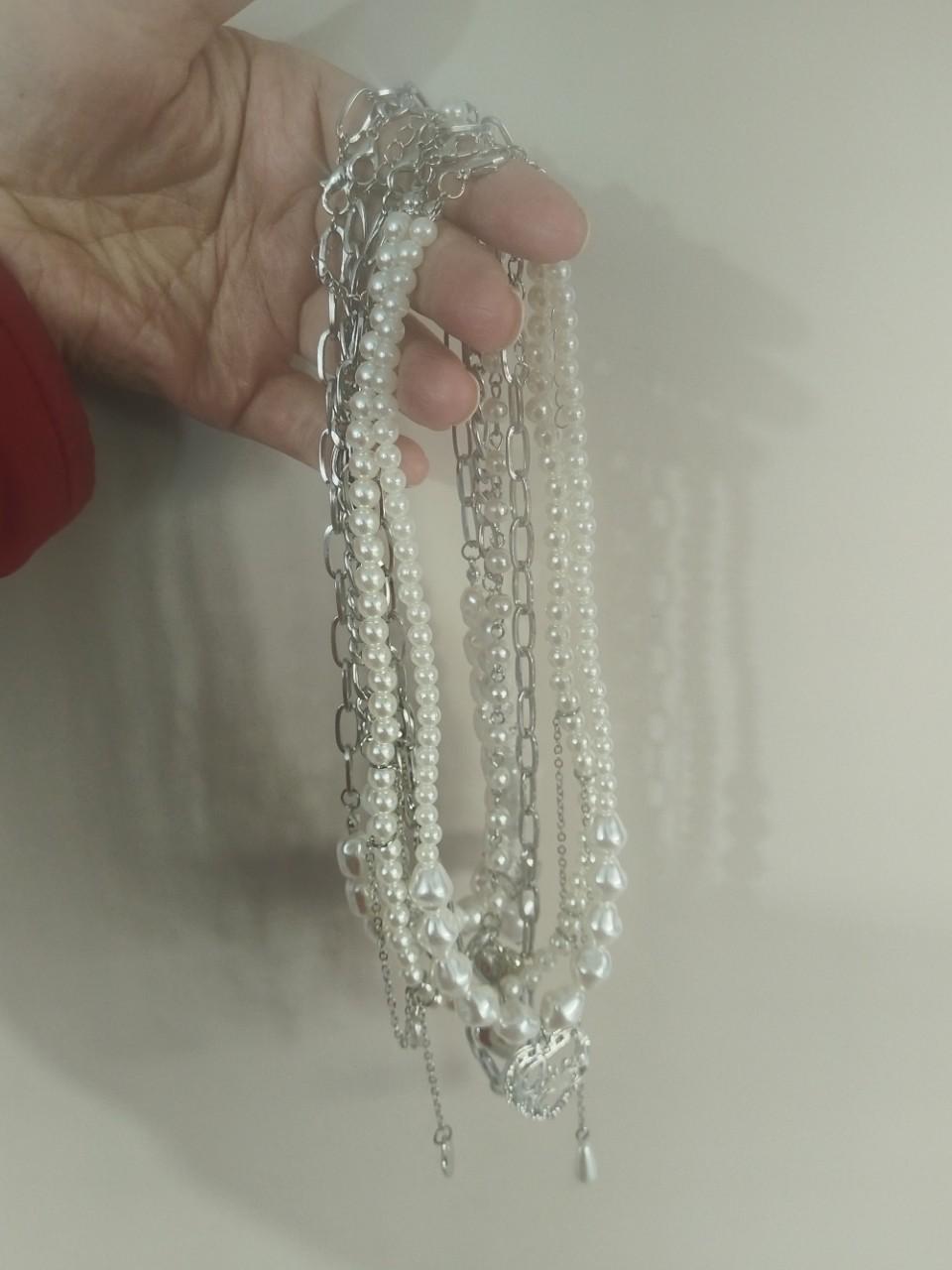 High-End Irregular Multi-Layer Necklace with Cubic Zirconia and Faux Pearls