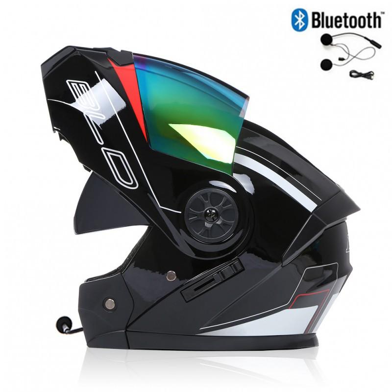 BLD Electric Bicycle Helmet Motorcycle Full Double Lens Exposed Universal Riding All Seasons