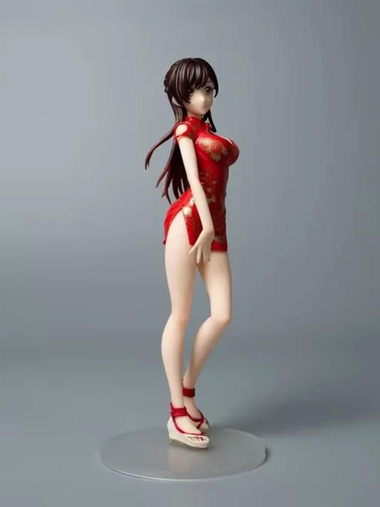 Ichinose Chizuru Girlfriend Please Borrow Me Character Cheongsam Stand Posture Anime Model Action Figure Gift Collect Decor Toy
