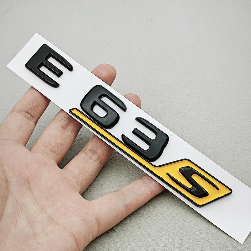 3D ABS Chroom Zwart Auto Letters E63 E63S Logo Embleem Sticker Auto Kofferbak Badge Decals Voor Mercedes Benz E63 E63S W213 Accessoires QK0
