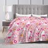 Snoopys & Woodstock Pink Hearts Pattern Blanket Flannel Funny Warm Throw Blankets for Coverlet Decoration,