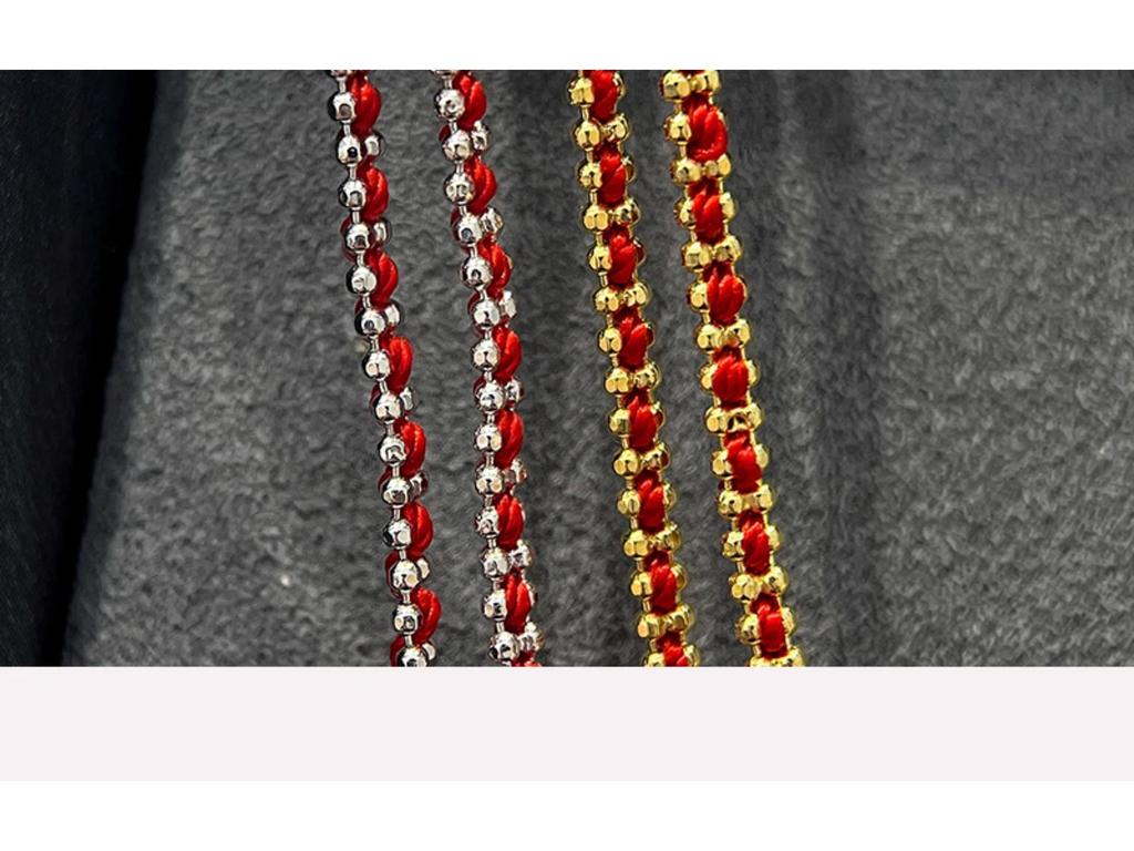 Women's Pure Silver Red Rope Bracelet - Niche Design, Handwoven New Year Jewelry