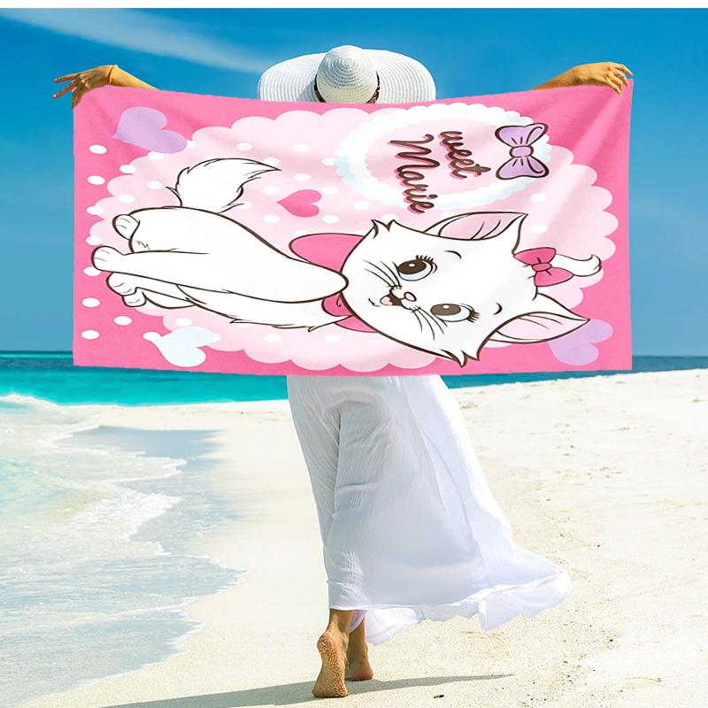 1pc Marie Cute Kitten beach towel,quick drying absorbent beach towel,outdoor sports swimming beach towel,Soft and comfortable Y72855