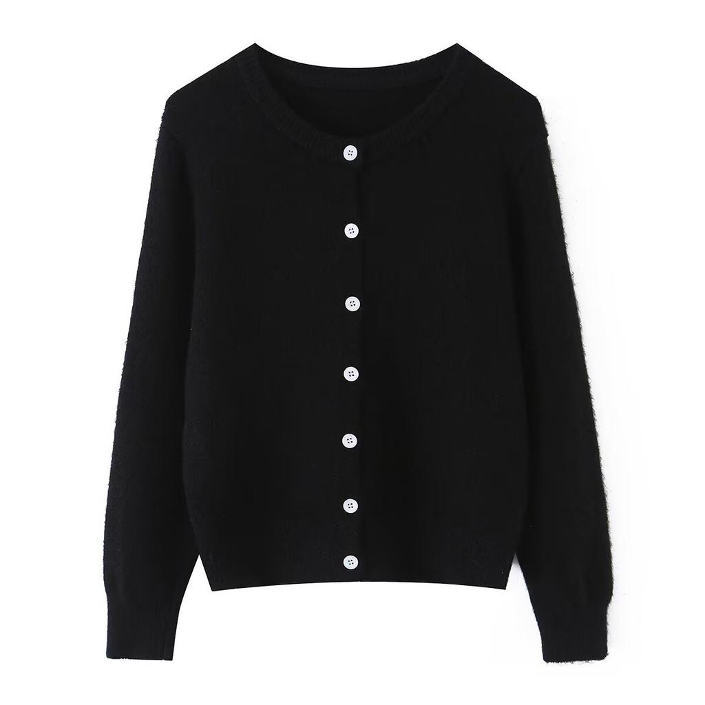 European and American Style, New Women's Clothing, Foreign Style, Versatile, Fashionable, Fashionable, Solid Color Cardigan Sweater