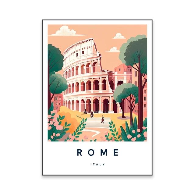 Florencija Italija Spaudinys Europa Kelionės Plakatas Roma Miestas Positano Plakatai Toskana Drobės Tapyba Sardinija Sienos Menas Biuras Namų Dekoras