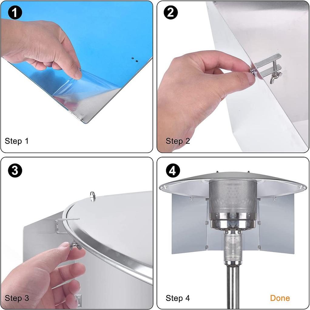 Winddichtes Aluminium-Paneel zum Schutz für Gasheizungszubehör, korrosionsbeständig, einfache Installation, Gartenheizlösung