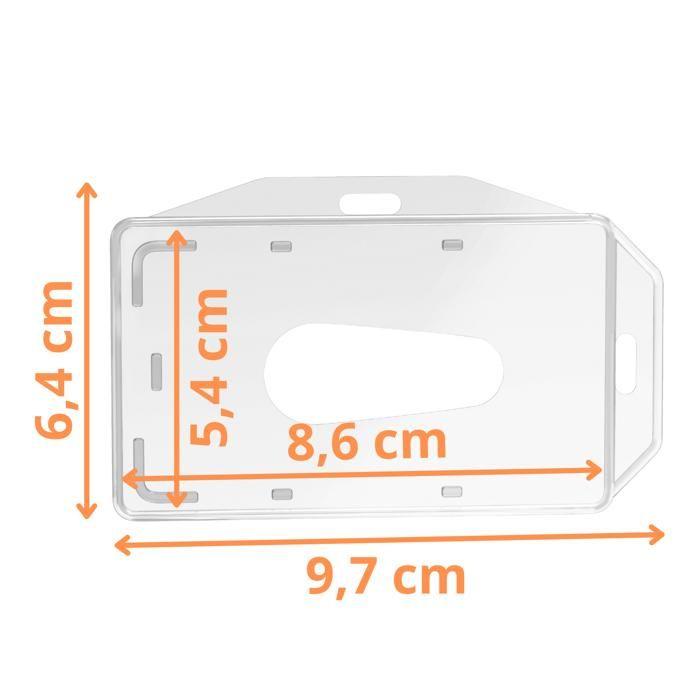 Suport ecuson - Set de 10 - Plastic Rigid Transparent - Pentru carduri standard - Utilizare birou și transport