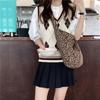 Fashionable Leopard Print Canvas Crossbody Bag - Large Capacity Women's Shoulder Bag