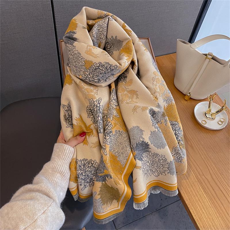 2025 Bohemia Style Paisle Luxury Winter Warm Women Scarf Imitation Cashmere Thicken Shawl Pashmina Female Wrap Blanket Foulard