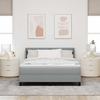 Box Spring Bed with Headboard Light Grey 200 x 140 cm Fabric