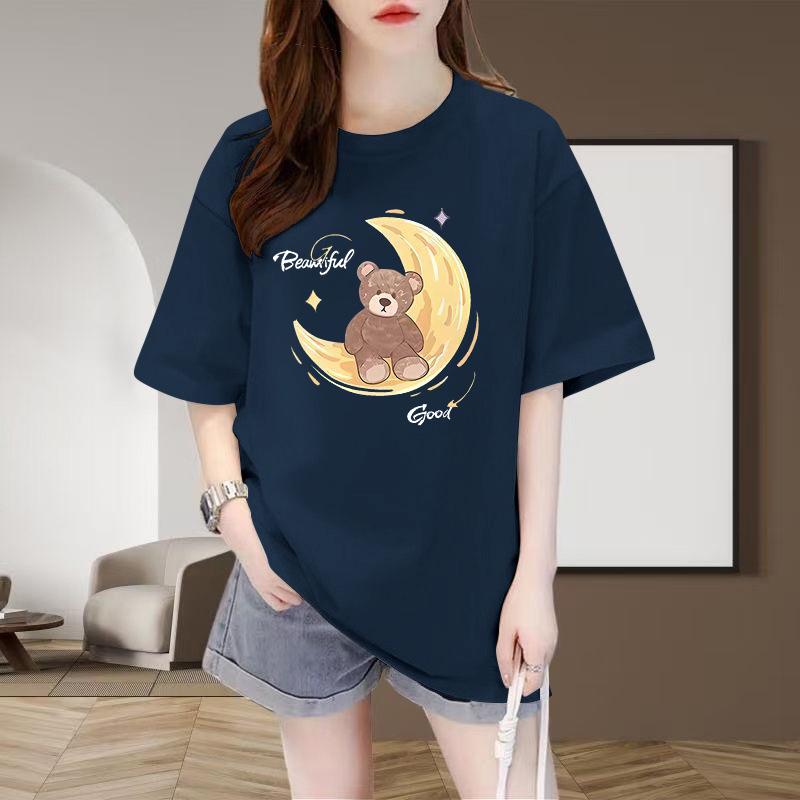 2026 European Style Plus Size Women's Cotton Short Sleeve T-shirt - Hot Selling, Loose, Slimming, Versatile, and Trendy