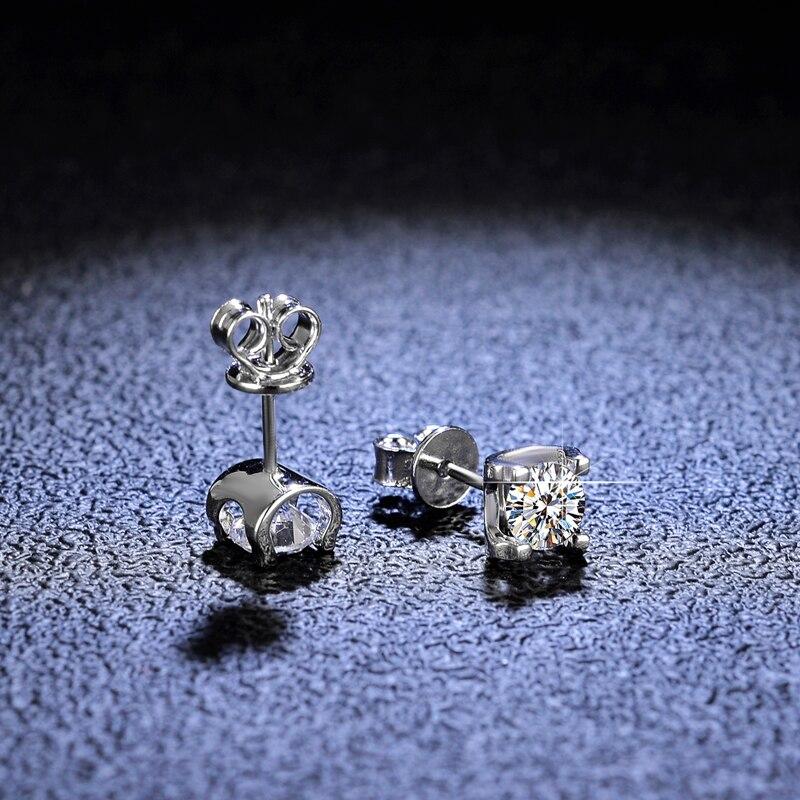 

Золотые платиновые серьги Pt950 0,5-1 карат D, цветные серьги-гвоздики с муассанитом для женщин, сверкающие свадебные украшения 1 Carat