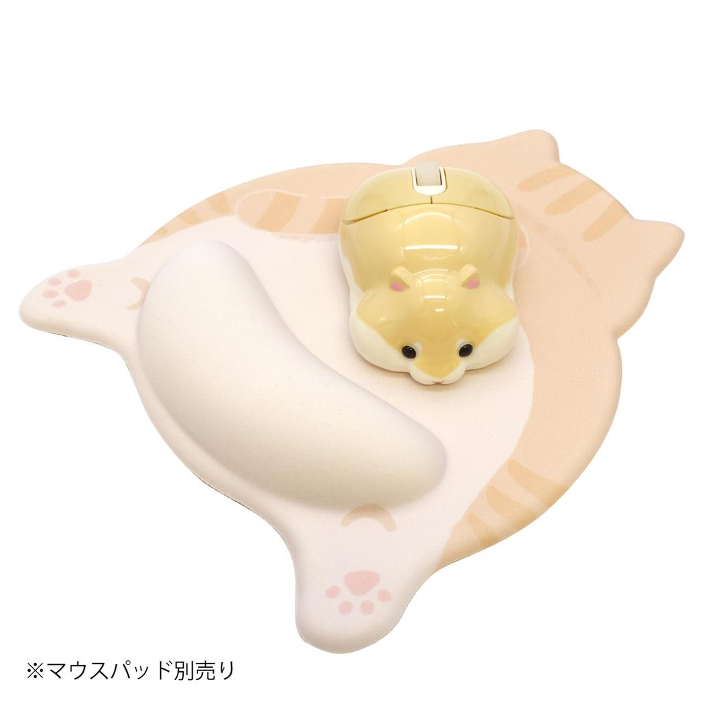 Sunstar Stationery Butt Mouse [Golden] Wireless, Lightweight, Energy-Saving, Cute Hamster Design, S8102708