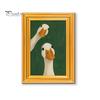 Decorative Refrigerator Magnets 1/5/6Pcs Drinking Animal Cat Magnet Vintage Wooden Frame with Fridge Home Kitchen Office Decoration Lover Gift