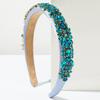 Full Marquise Rhinestone Padded Headband Palace Style Colorful Crystal Tiara Luxury High Top Sponge Hairband Bridal Gift